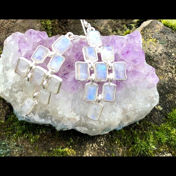 SOLD Moonstone Earrings - Picture 7 of 8